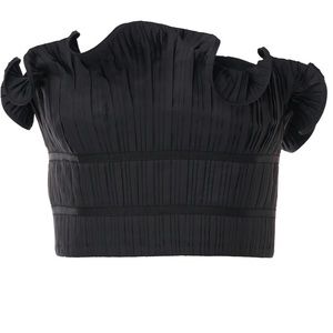AMUR pleated crop top corset
